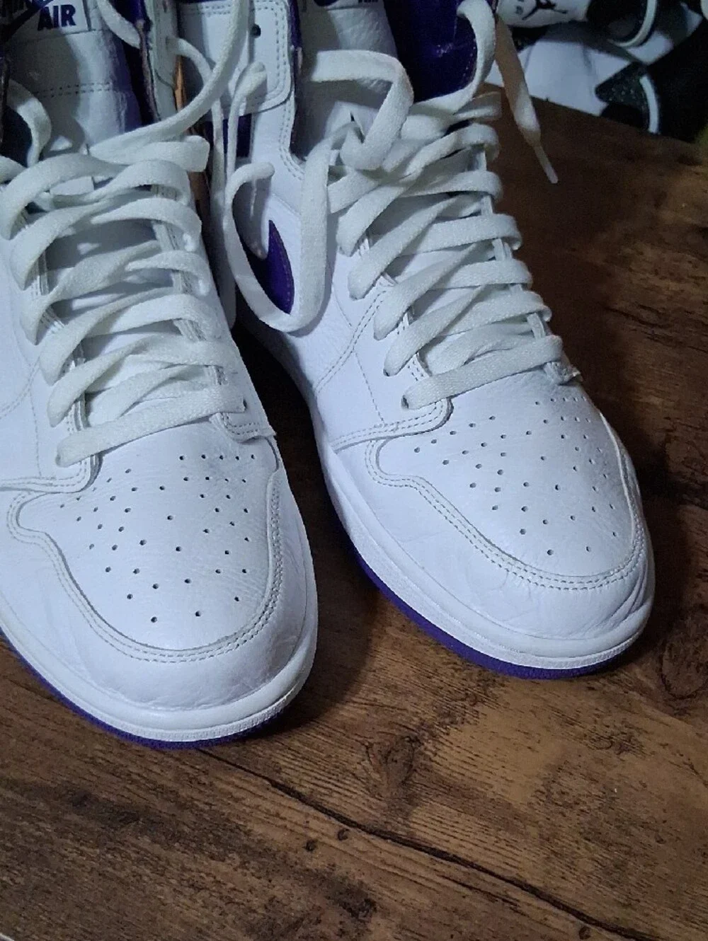 Jordan White & Purple High-Top Sneakers